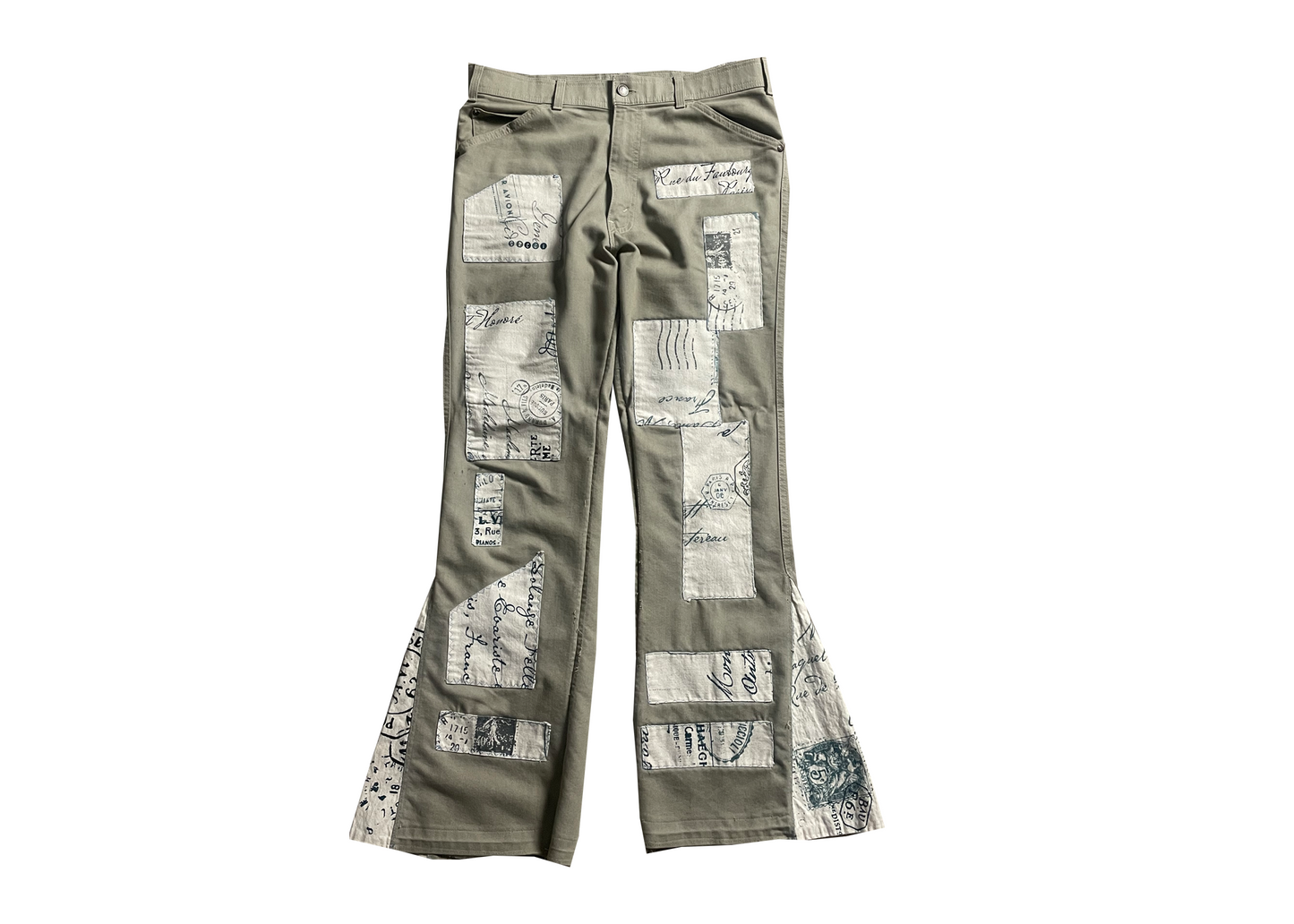 Beige Patched Pants