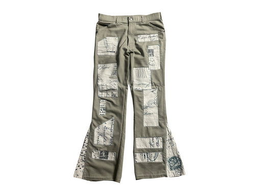 Beige Patched Pants