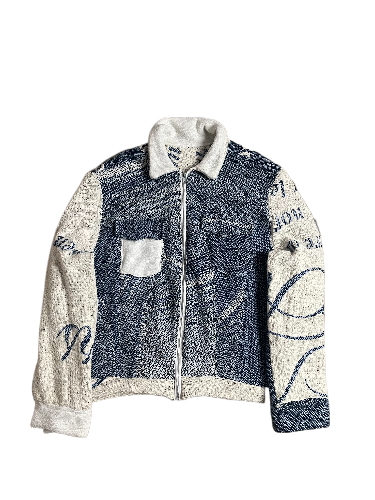 Blue Knit Tapestry Jacket