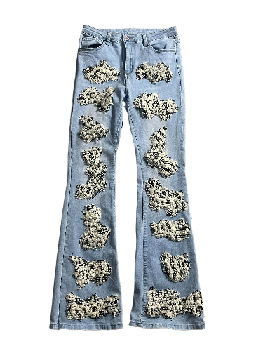Denim Tweed patched Pants