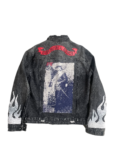 Grey Denim Flame jacket