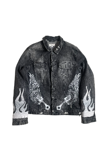 Grey Denim Flame jacket