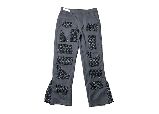 Grey Tweed Patched Pants