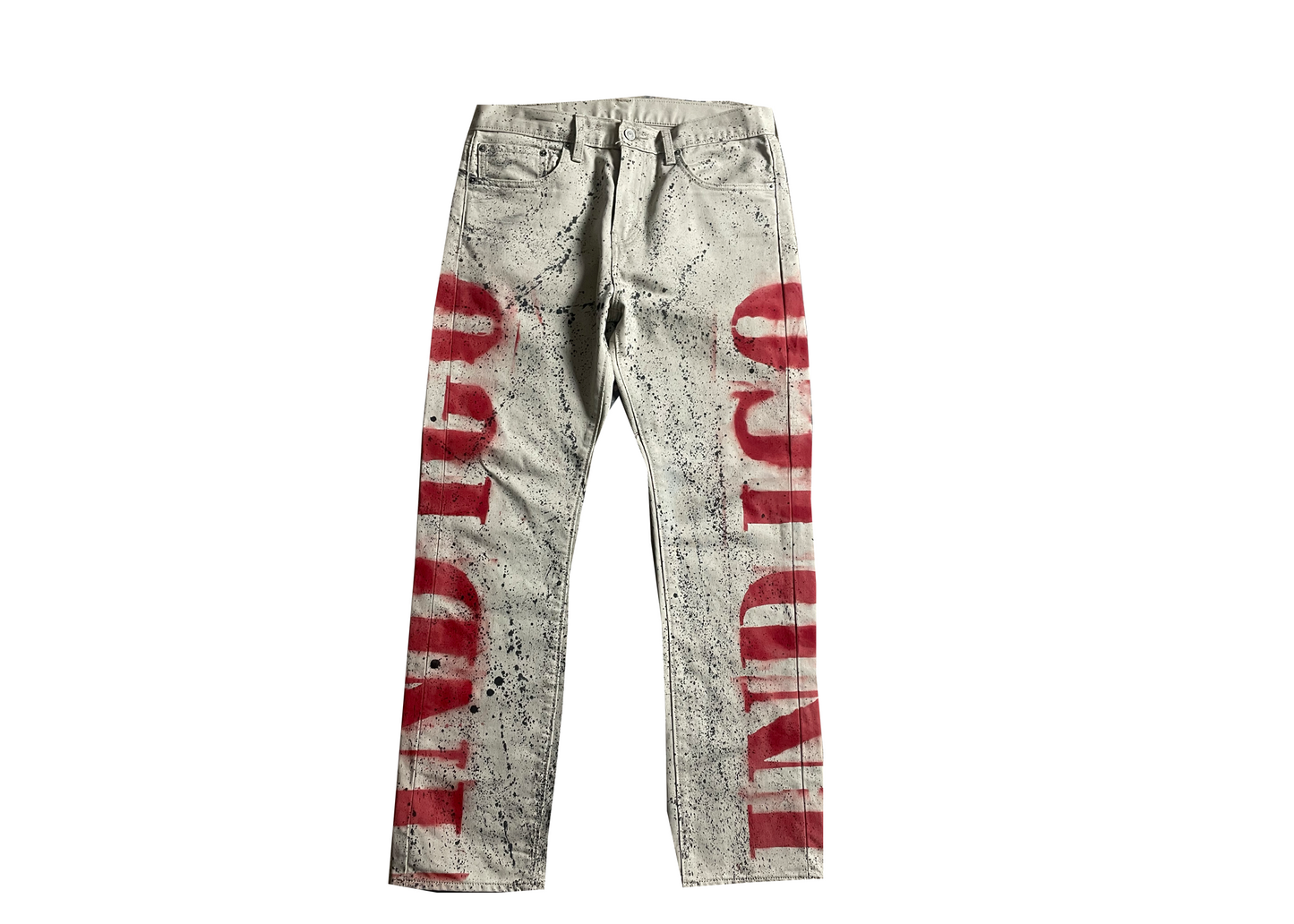 Red Print Indigo Khaki Pants