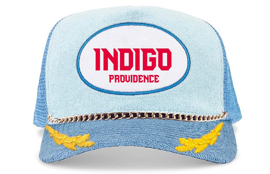 Sky Blue Velvet Trucker Hat